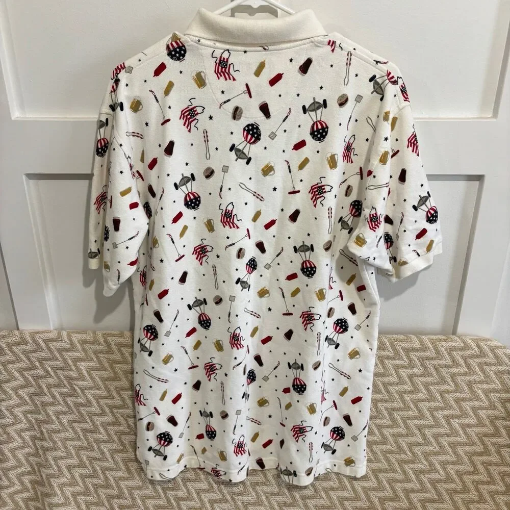 Croft & Barrow Sport BBQ 4th Of July Memorial Day S/S Polo Shirt Top - Picture 7 of 7